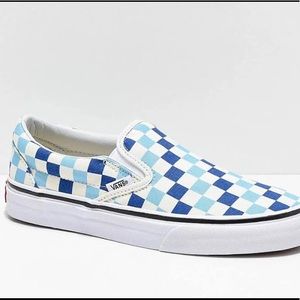 Vans | Blue Topaz Checkerboard Slip-Ons